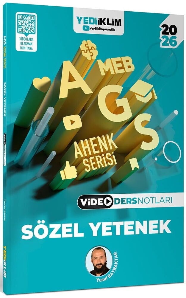 2026 MEB AGS Ahenk Serisi Sözel Yetenek Video Ders Notları | Yediiklim Yayınları (İnce Kapak)