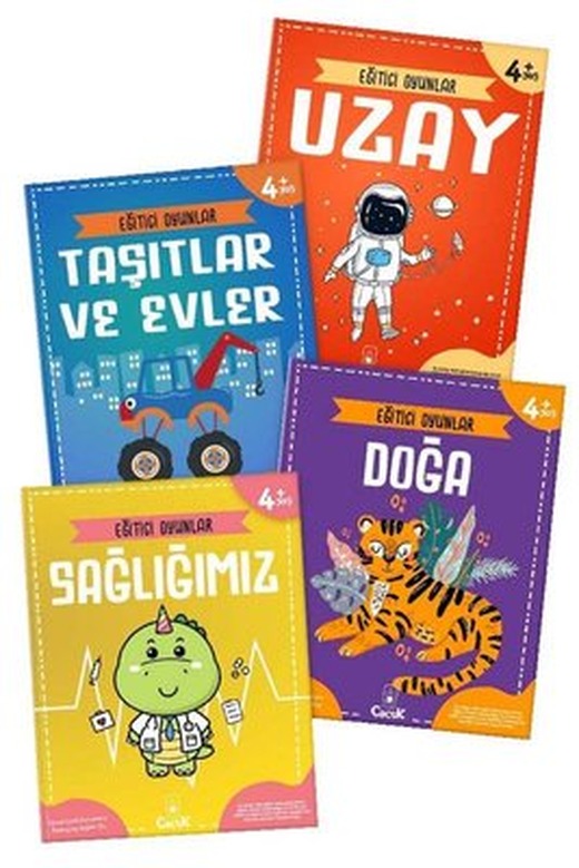Eğitici Oyunlar Serisi Seti - 4 Kitap Takım | Floki Çocuk (İnce Kapak)