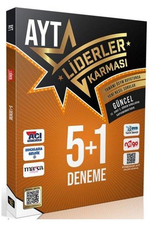 AYT 5+1 Deneme Seti - 12. Sınıf 2. Dönem Konularını Kapsamamaktadır | Liderler Karması (İnce Kapak)