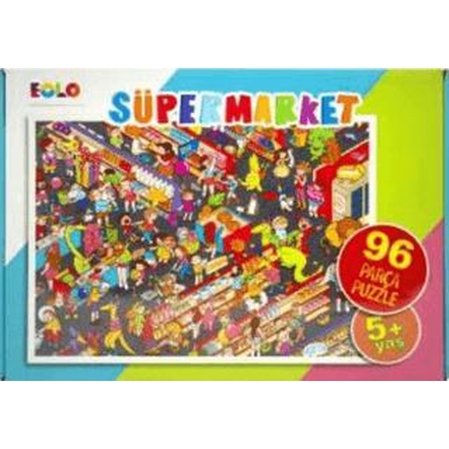 96 Parça Yer Puzzle - Süpermarket | Eolo Yayıncılık