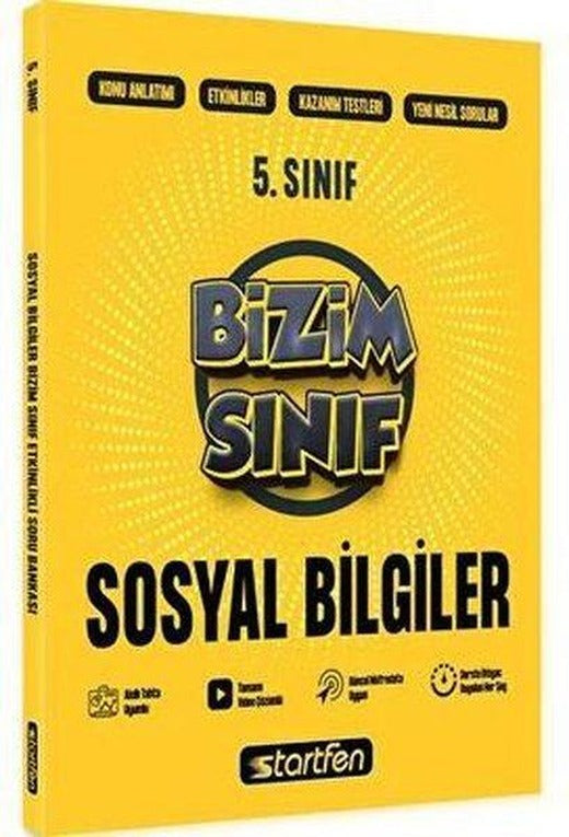 5. Sınıf Bizim Sınıf Sosyal Bilgiler Etkinlikli Soru Bankası | Startfen Yayınları (İnce Kapak)