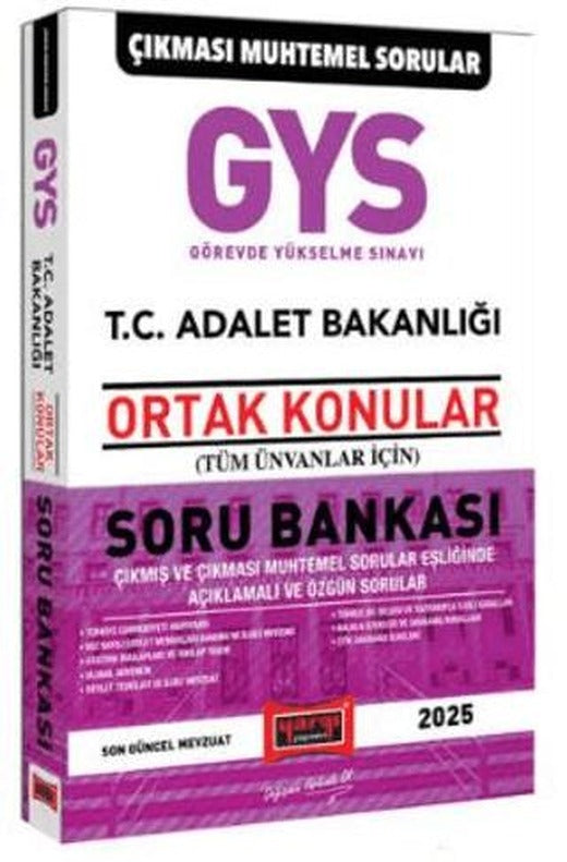 2025 GYS T.C Adalet Bakanlığı Tüm Ünvanlar İçin Ortak Konular Soru Bankası