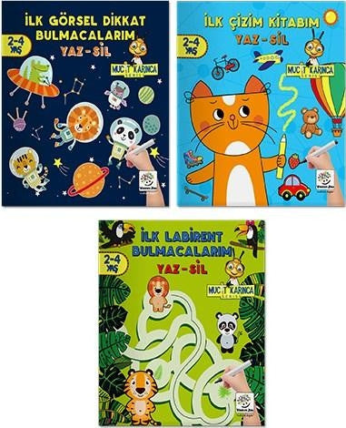 2-4 Yaş Evde Etkinlik Seti - Mucit Karınca Serisi YAZ-SİL Kitaplar 2. seri Yükselen Zeka kitap kapağı