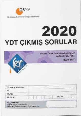 KR Akademi Yayınları 2020 YDT Çıkmış Sorular Tıpkı Basım Kitapçığı - Kolektif kitap kapağı