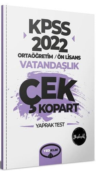 2022 KPSS Ortaöğretim Ön Lisans Genel Kültür Vatandaşlık Çek Kopart Yaprak Test - Kolektif kitap kapağı