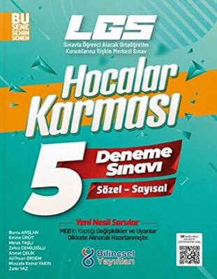 Bilinçsel Yayınları LGS Hocalar Karması Sözel Sayısal 5 Deneme Sınavı - Kolektif kitap kapağı