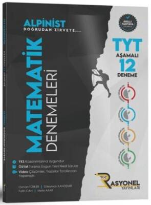 Rasyonel Yayınları Tyt Matematik 12'Li Deneme Seti (Alpinist Serisi) (Yazarlarından Video Çözümlü) - Kolektif kitap kapağı