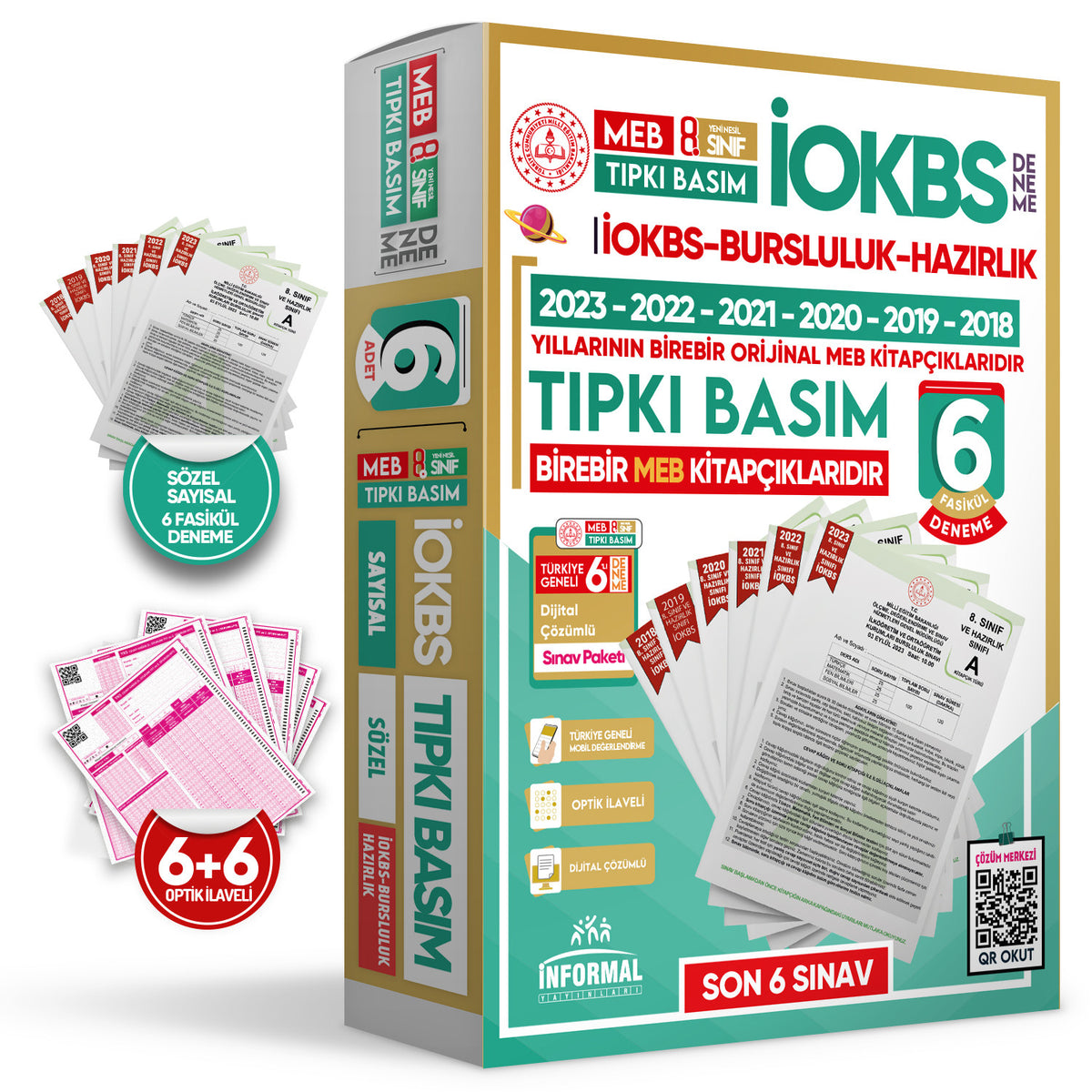 2025 8.Sınıf MEB İOKBS-BURSLULUK ÇIKMIŞ SORU Tıpkı Basım 6lı T. Geneli Dijital Çözümlü PAKET DENEME kitap kapağı