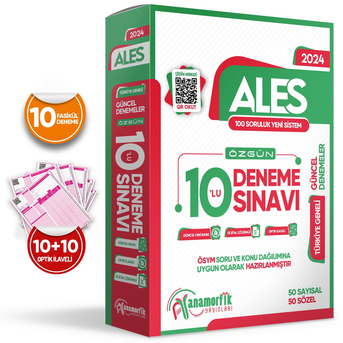 2025 ALES Anamorfik Yayınları Özgün 10lu Deneme Paketi Yeni Nesil Türkiye Geneli Dijital Çözümlü kitap kapağı