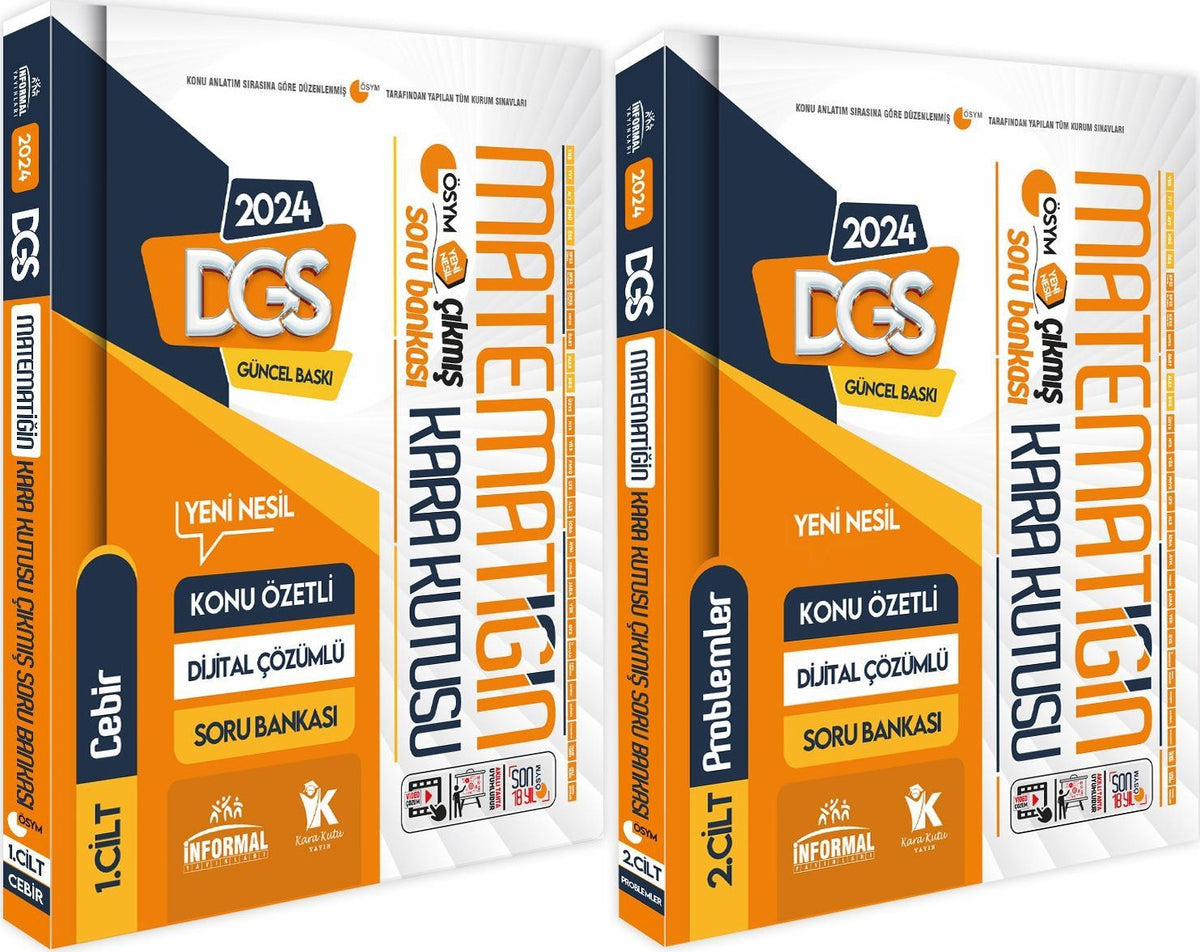 DGS Matematik Kara Kutu 1.ve 2.Cilt Konu Özetli D.Çözümlü ÖSYM Soru Bankası SET PAKET kitap kapağı