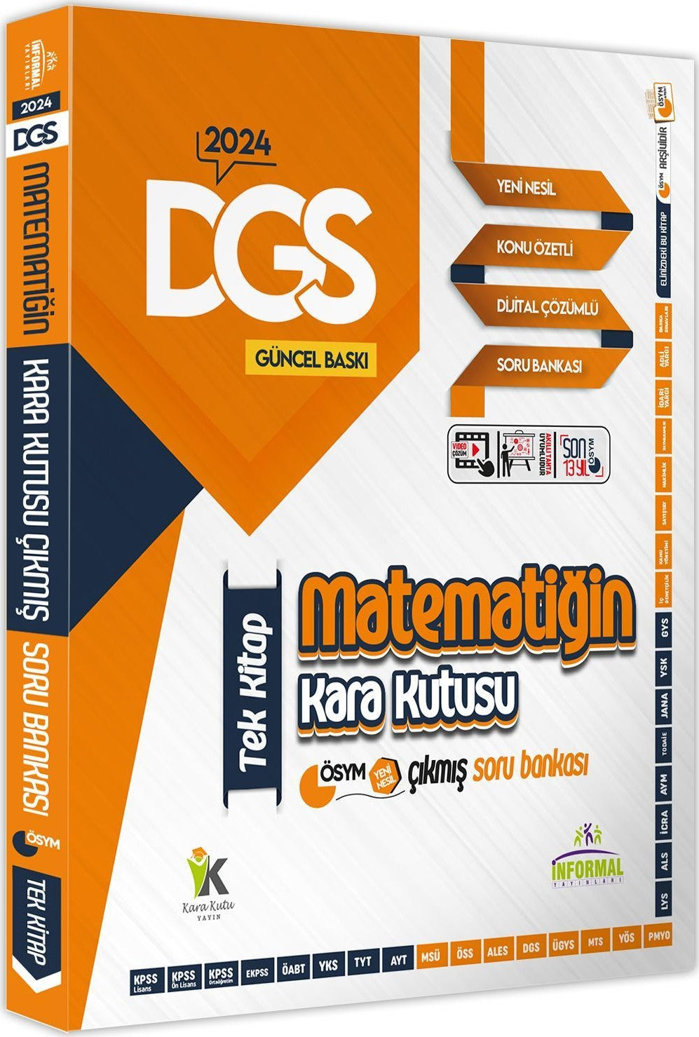 DGS Matematik Kara Kutu TEK KİTAP Dijital Çözümlü Konu Özetli ÖSYM Çıkmış Soru Bankası kitap kapağı