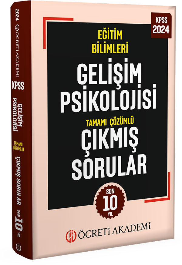 Pegem Akademi Yayıncılık 2024 KPSS Eğitim Bilimleri Gelişim Psikolojisi Tamamı Çözümlü Çıkmış Sorular (Roman Boy) kitap kapağı