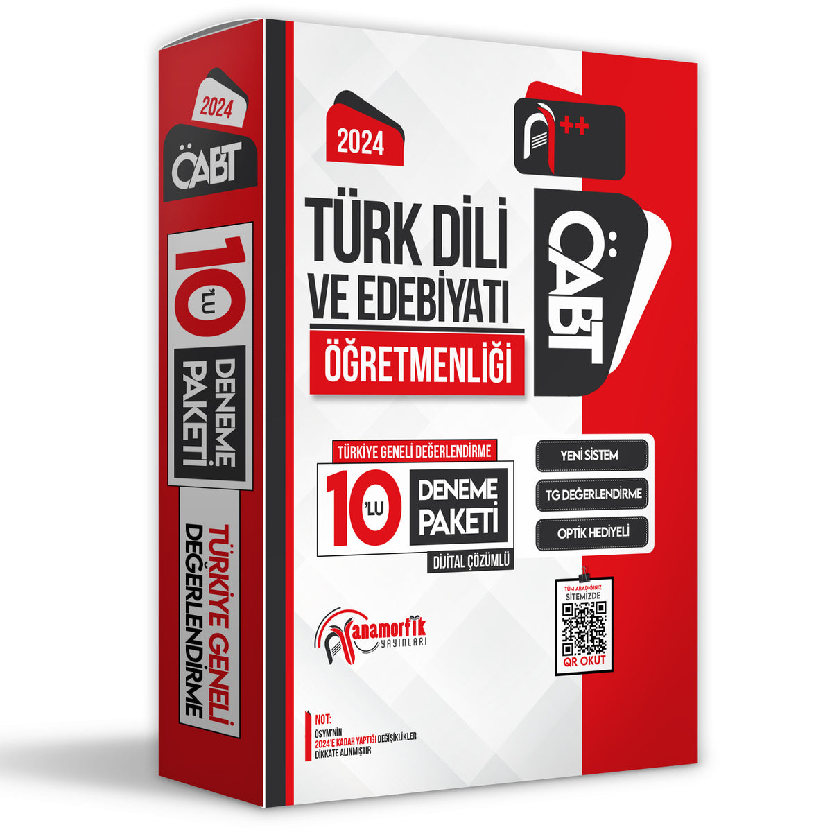 2024 ÖABT TÜRK DİLİ ve EDEBİYATI Öğretmenliği 10lu Paket Deneme D.Çözümlü TG Anamorfik Yayın kitap kapağı