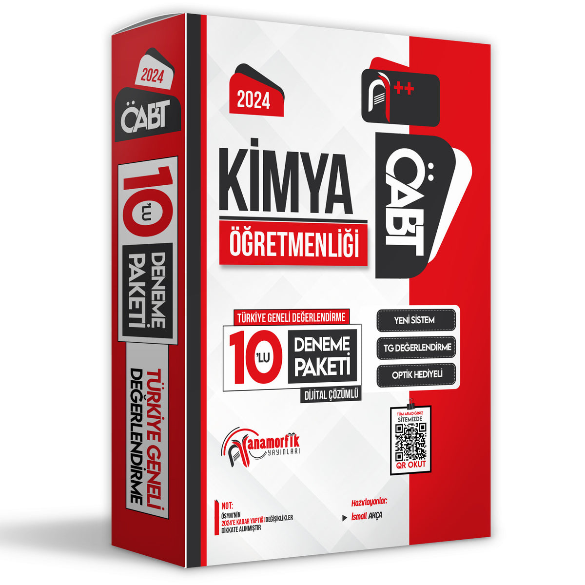 2024 ÖABT KİMYA Öğretmenliği 10lu Dijital Çözümlü Paket Deneme TG Anamorfik Yayınları - İsmail Akça kitap kapağı