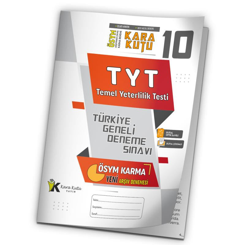 2025 TYT ÖSYM Arşivi Karma Kara Kutu Çıkmış Soru Türkiye Geneli D. Çözümlü Deneme 10/10.Kitapçık kitap kapağı