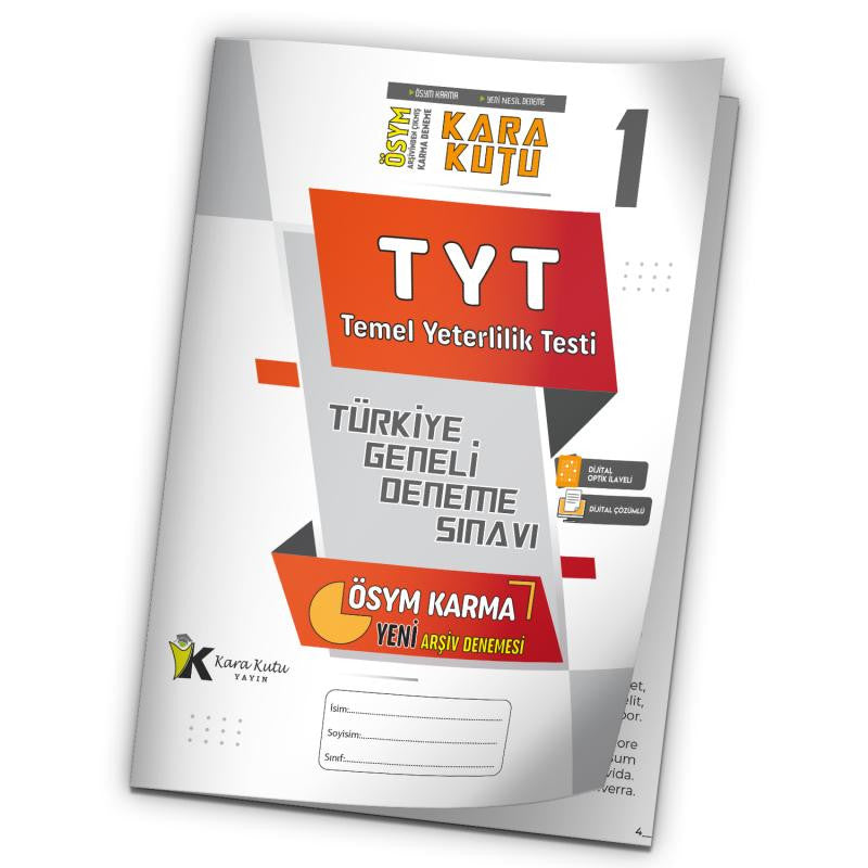 2025 TYT ÖSYM Arşivi Karma Kara Kutu Çıkmış Soru Türkiye Geneli D. Çözümlü Deneme 10/1.Kitapçık kitap kapağı