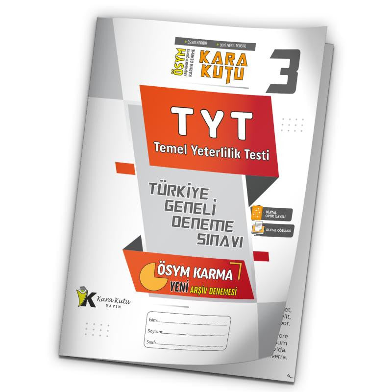 2025 TYT ÖSYM Arşivi Karma Kara Kutu Çıkmış Soru Türkiye Geneli D. Çözümlü Deneme 10/3.Kitapçık kitap kapağı