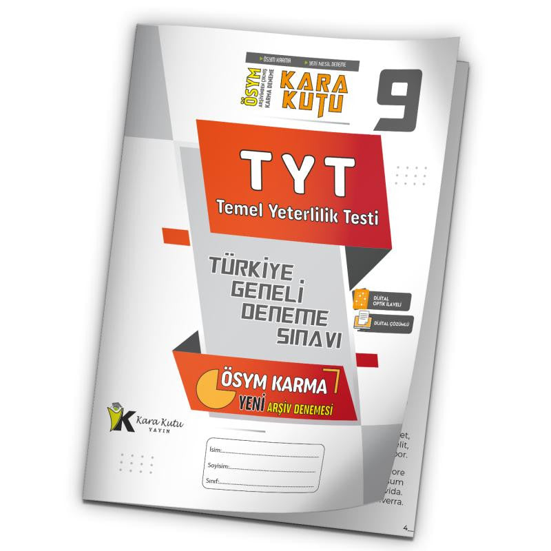 2025 TYT ÖSYM Arşivi Karma Kara Kutu Çıkmış Soru Türkiye Geneli D. Çözümlü Deneme 10/9.Kitapçık kitap kapağı