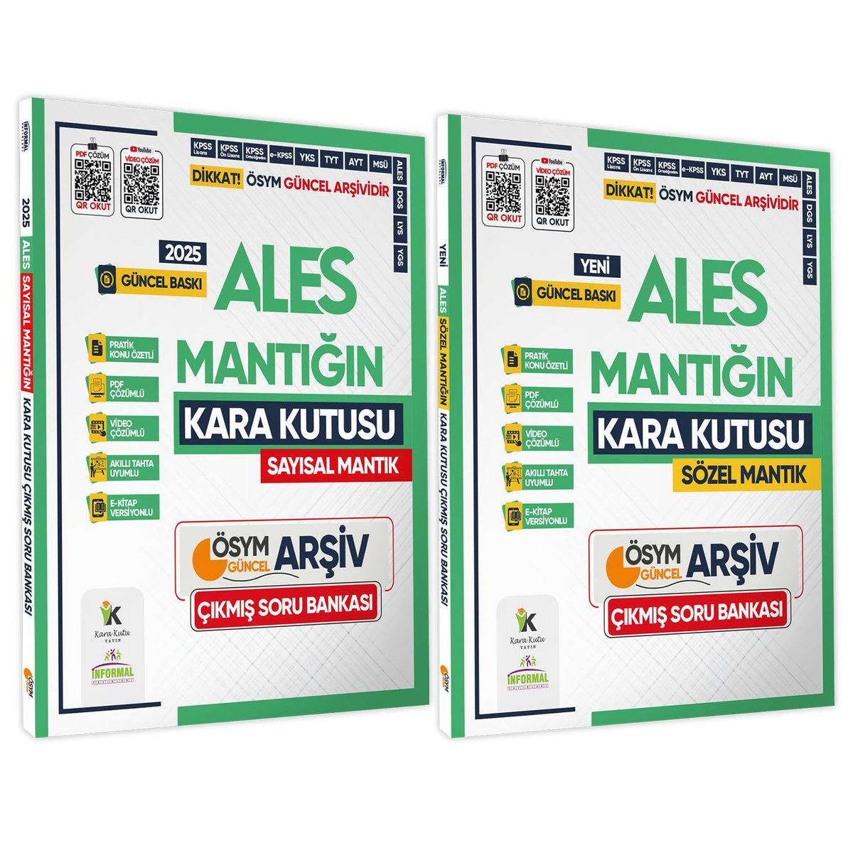 2025 ALES Kara Kutu Sayısal ve Sözel Mantık 2li SET Çıkmış Soru Bankası K. Özetli Video/PDF Çözümlü kitap kapağı