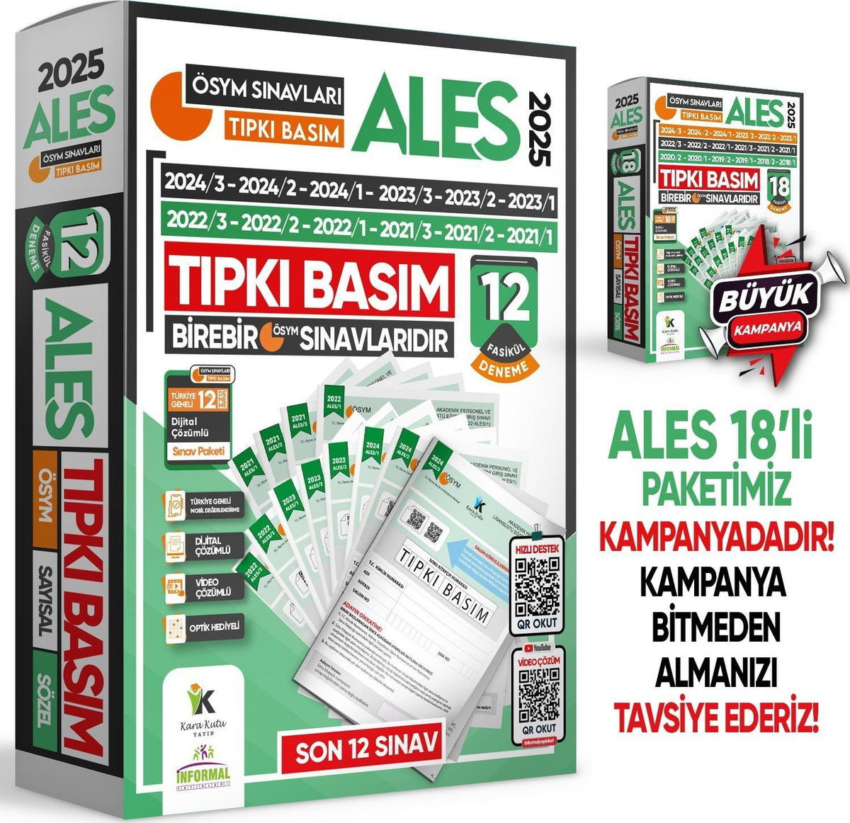 2025 ALES ÖSYM Tıpkı Basım Çıkmış Soru 12li Deneme Paketi Video ve Dijital Çözümlü Türkiye Geneli kitap kapağı
