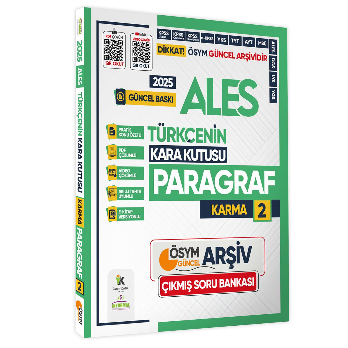 2025 ALES Türkçenin Kara Kutusu PARAGRAF 2 KARMA ÖSYM Çıkmış Soru Bankası K.Özetli Video/PDF Çözümlü kitap kapağı