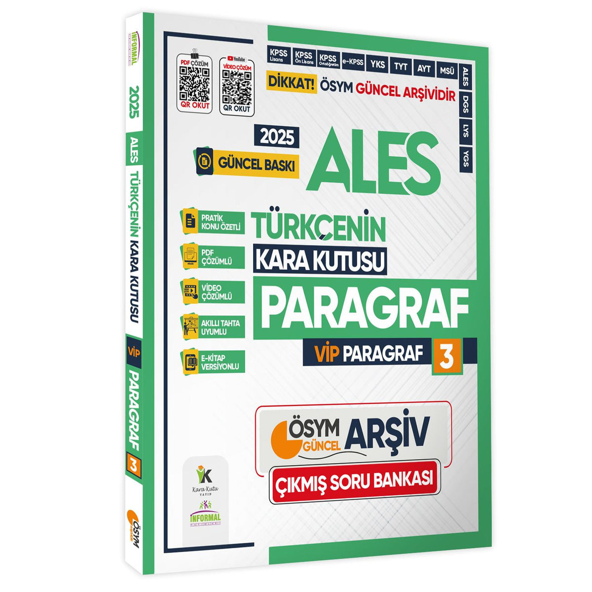 2025 ALES Türkçenin Kara Kutusu PARAGRAF 3 VİP ÖSYM Çıkmış Soru Havuzu Bankası Video/PDF Çözümlü kitap kapağı