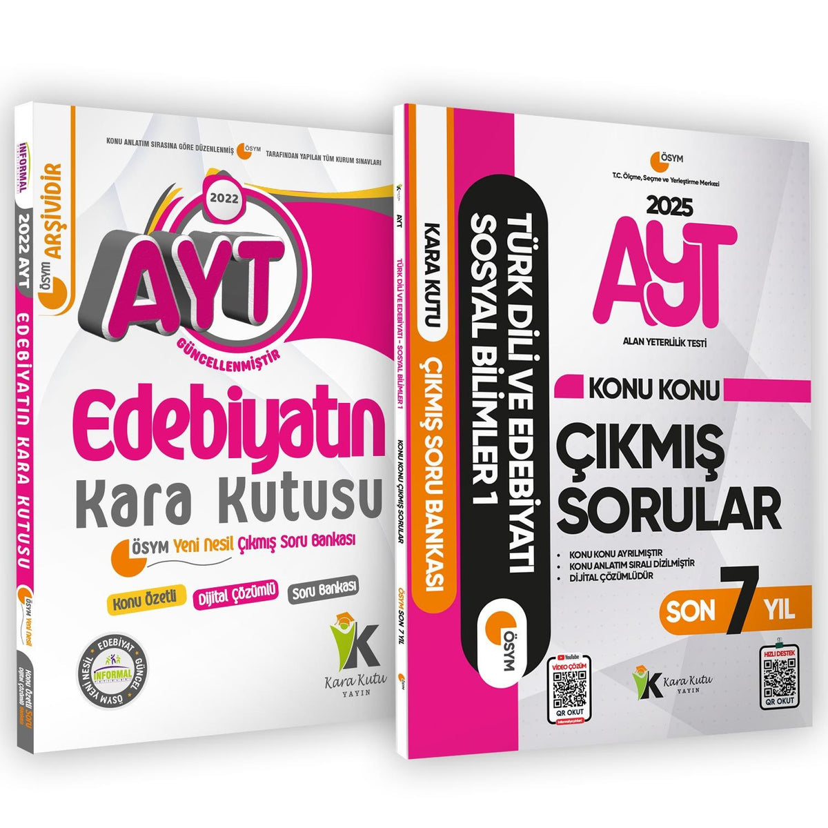 2025 AYT Türk Dili ve Edebiyatı Son 7 Yıl ve Edebiyatın Kara Kutusu ÖSYM Çıkmış Soru Bankası 2li Set kitap kapağı