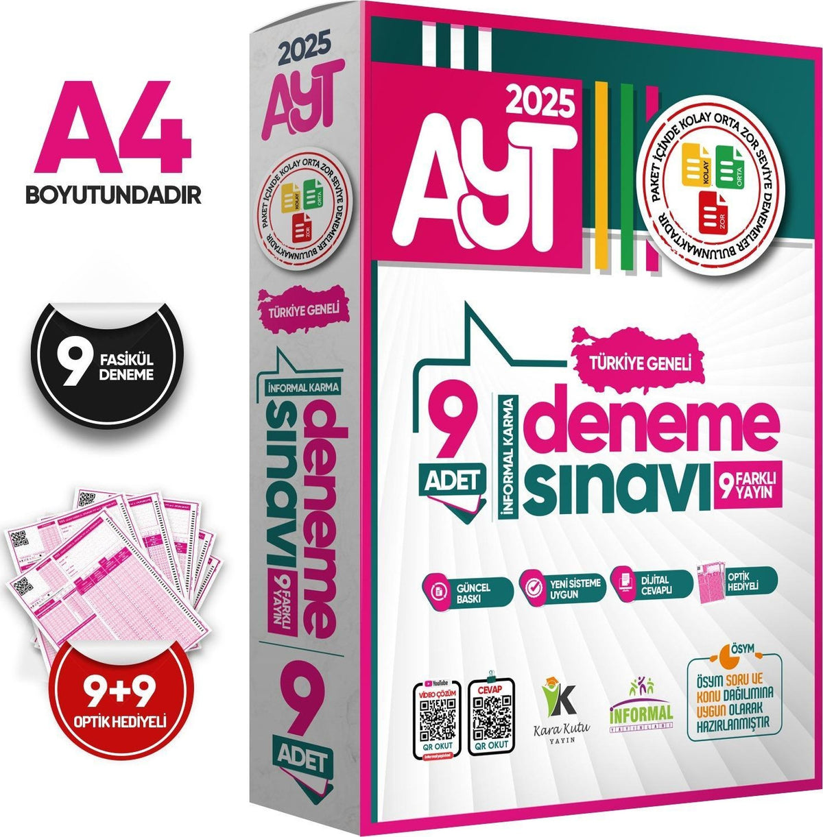 2025 AYT Türkiye Geneli Kurumsal 9lu Paket Deneme Sınavı Dijital Cevaplı kitap kapağı