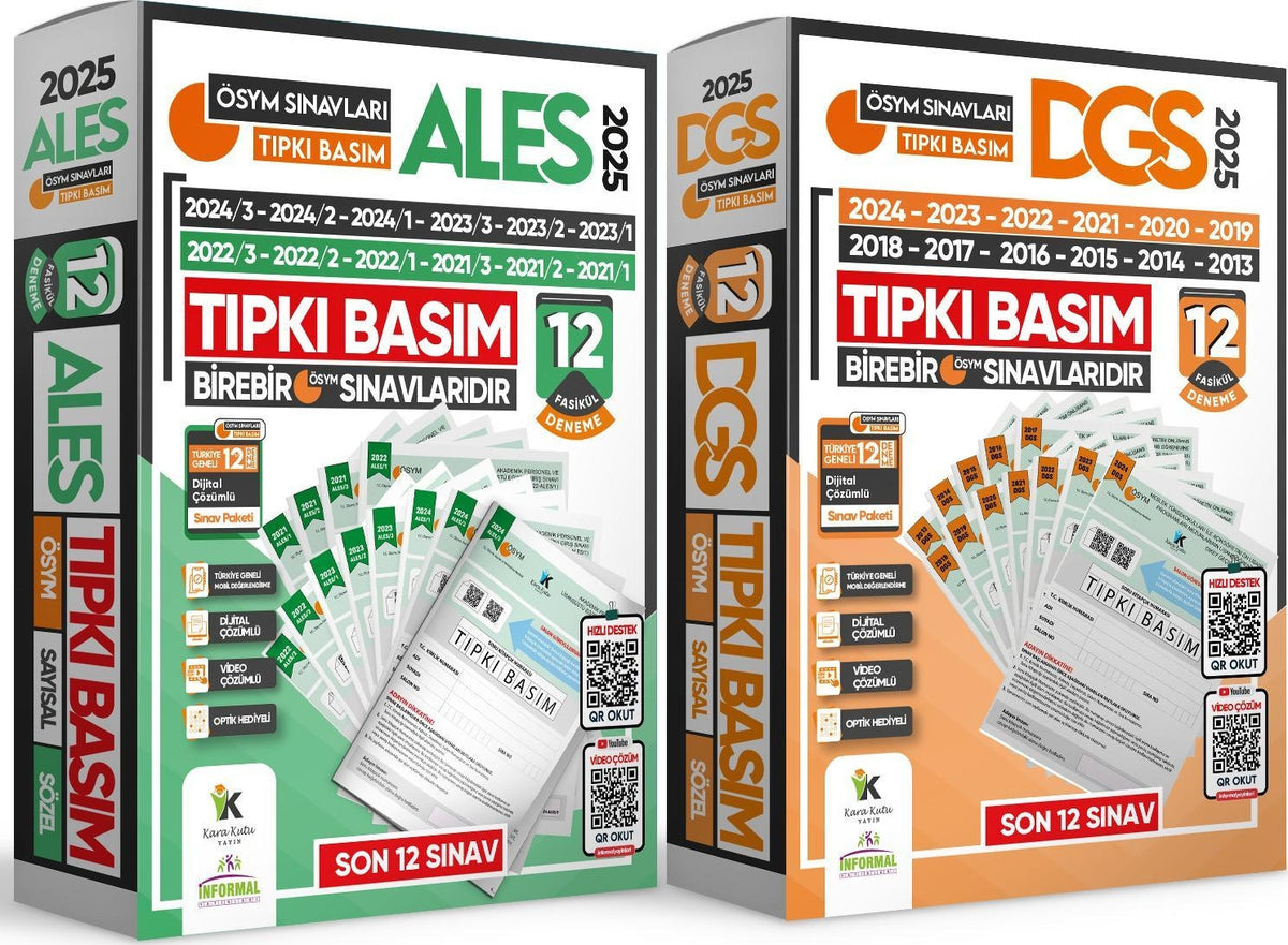 2025 DGS-ALES Tıpkı Basım Ösym Çıkmış Soru Deneme Paketi 24lü (12+12) Dijital Çözümlü kitap kapağı