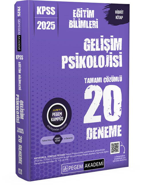 2025 KPSS Eğitim Bilimleri Gelişim Psikolojisi Tamamı Çözümlü 20 Deneme - Komisyon kitap kapağı