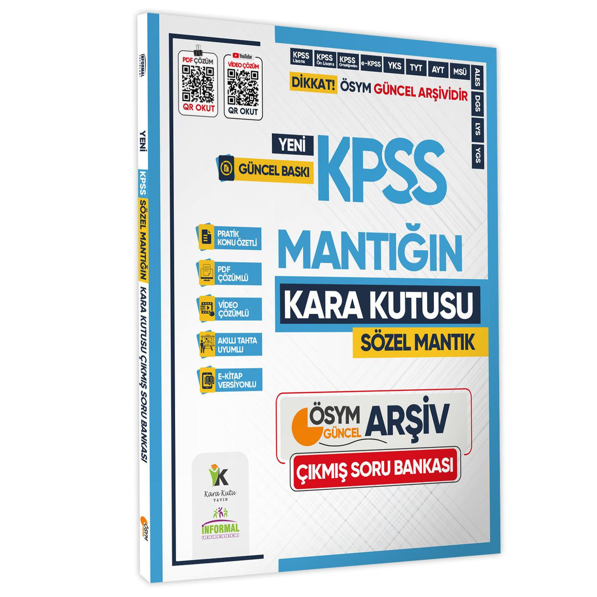 2025 KPSS SÖZEL MANTIK Kara Kutu ÖSYM Çıkmış Soru Havuzu Bankası Konu Özetli Video/PDF Çözümlü kitap kapağı