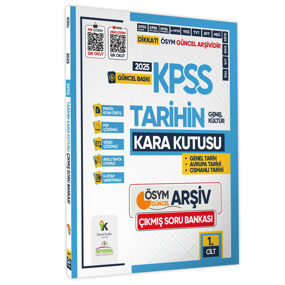 2025 KPSS TARİHİN Kara Kutusu 1.Cilt ÖSYM Çıkmış Soru Havuzu Bankası Konu Özetli Video/PDF Çözümlü kitap kapağı