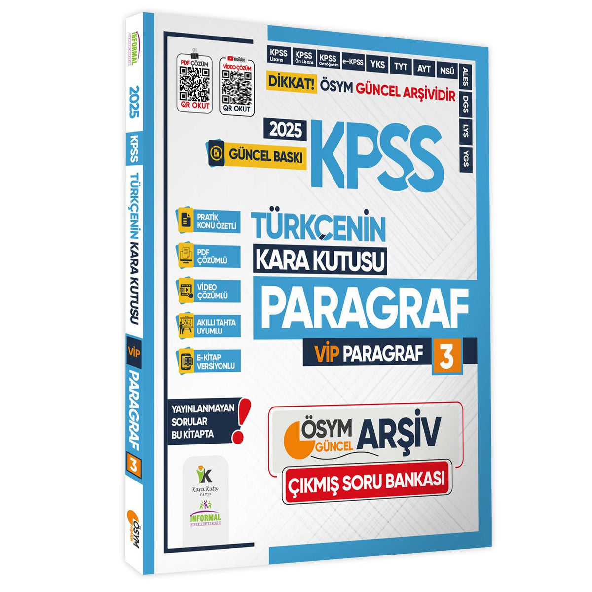 2025 KPSS Türkçenin Kara Kutusu PARAGRAF 3 VİP ÖSYM Çıkmış Soru Havuzu Bankası Video/PDF Çözümlü kitap kapağı