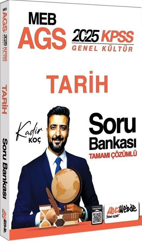 2025 MEB AGS KPSS Tarih Tamamı Çözümlü Soru Bankası HocaWebde Yayınları kitap kapağı