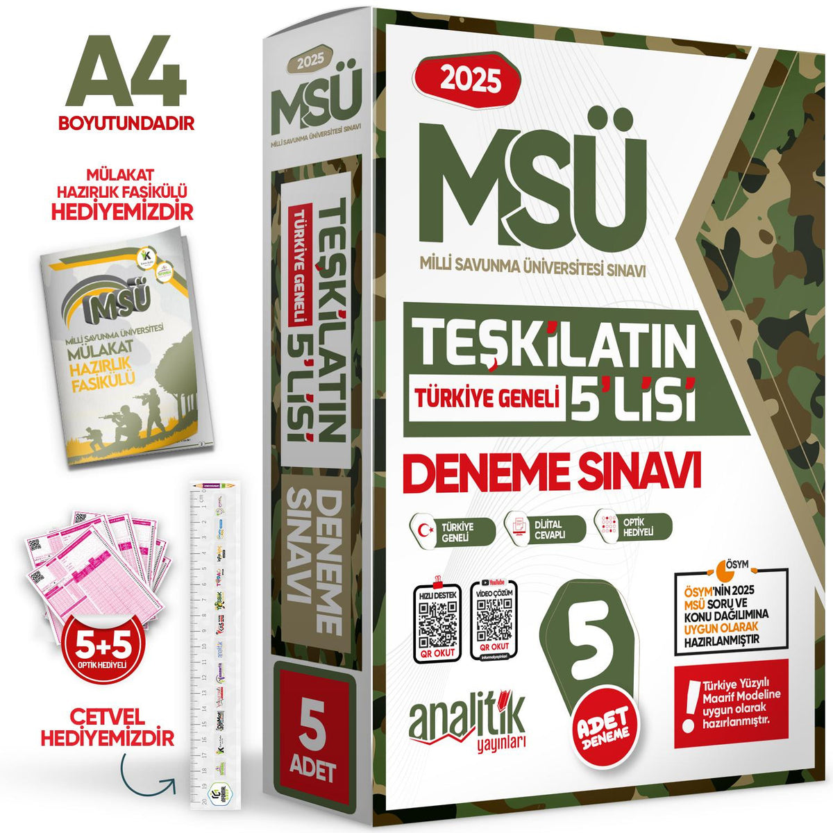 2025 MSÜ Teşkilatın 5lisi Özgün Deneme Paketi Yeni Nesil Türkiye Geneli Çözümlü Analitik Yayınları kitap kapağı