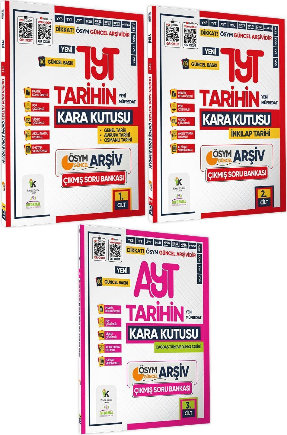2025 TYT AYT Tarihin Kara Kutusu Çıkmış Soru Bankası 3lü MODÜLER SET Konu Özetli Video/PDF Çözümlü kitap kapağı
