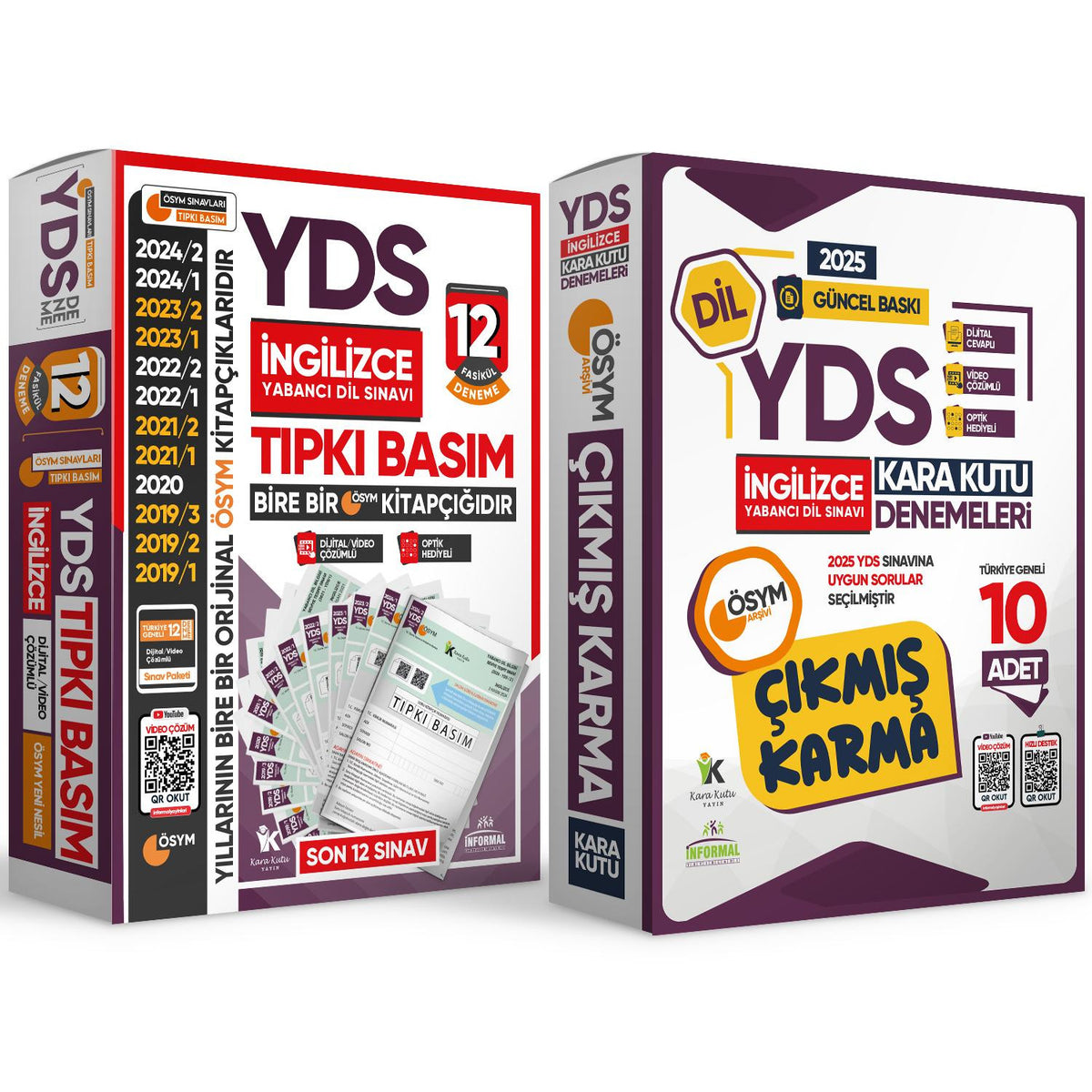 2025 YDS İNGİLİZCE ÖSYM Çıkmış Soru 12li Tıpkı Basım ve Çıkmış Karma 10lu Deneme 2li Set TG Çözümlü kitap kapağı