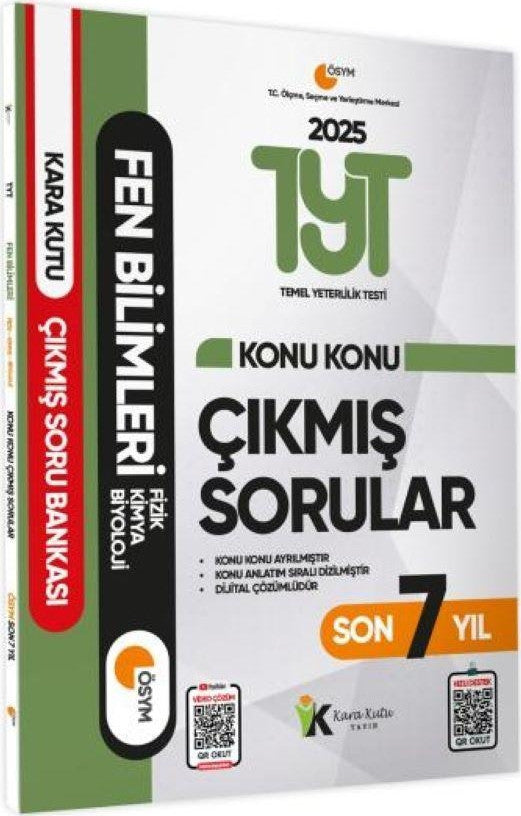2025 YKS-TYT FEN Bilimleri Karakutu Konu Konu Çıkmış Soru Bankası ÖSYM Son 7 Yıl Dijital Çözümlü kitap kapağı