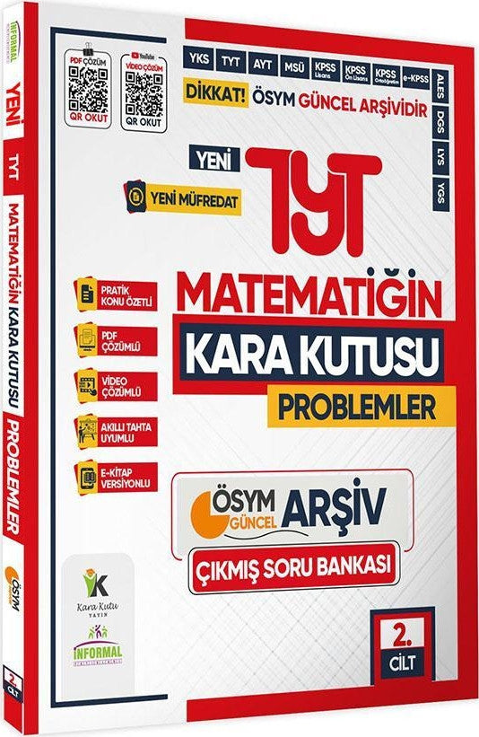 2025 YKS-TYT Matematik Kara Kutu 2.Cilt PROBLEMLER ÖSYM Çıkmış Soru Bankası Video/PDF Çözümlü kitap kapağı