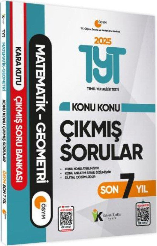 2025 YKS-TYT Matematik-Geometri Karakutu Konu Konu Çıkmış Soru Bankası ÖSYM Son 7 Yıl D. Çözümlü kitap kapağı