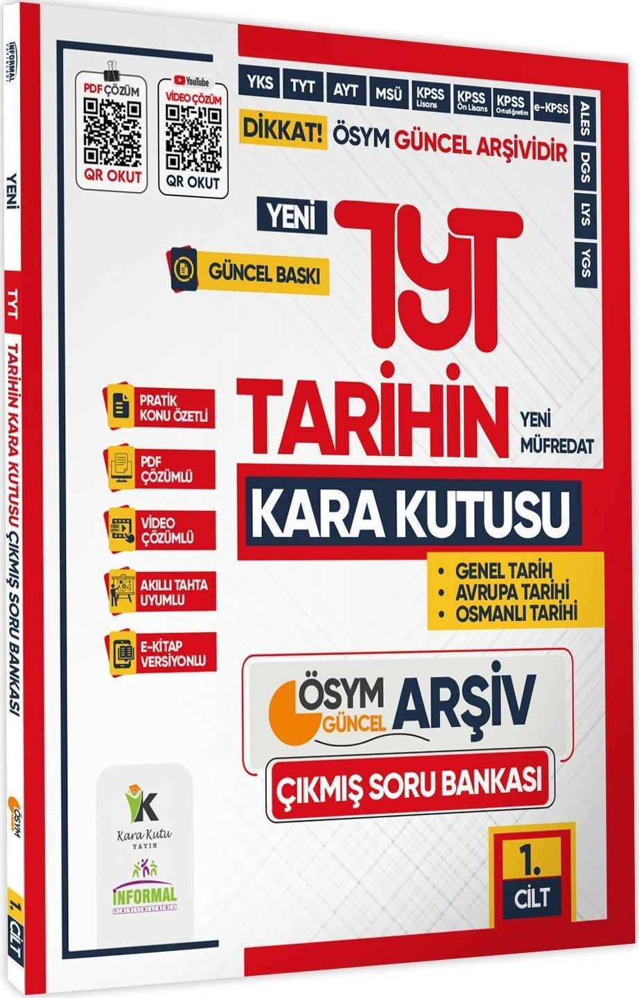 2025 YKS-TYT TARİHİN Kara Kutusu 1.Cilt ÖSYM Çıkmış Soru Havuzu Bankası K. Özetli Video/PDF Çözümlü kitap kapağı
