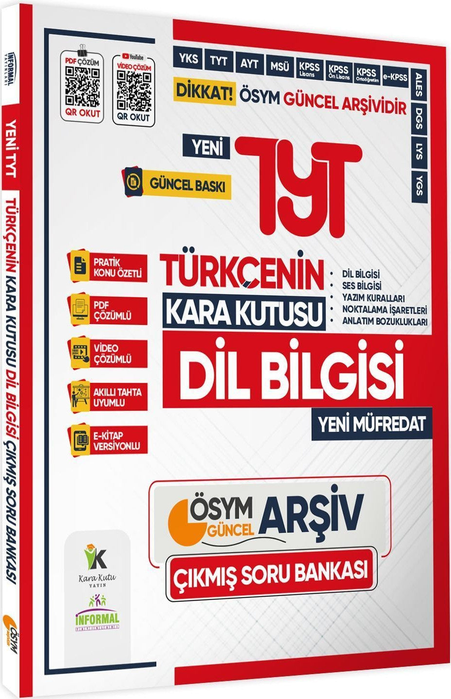2025 YKS-TYT Türkçenin Kara Kutusu DİL BİLGİSİ ÖSYM Çıkmış Soru Bankası K. Özetli Video/PDF Çözümlü kitap kapağı