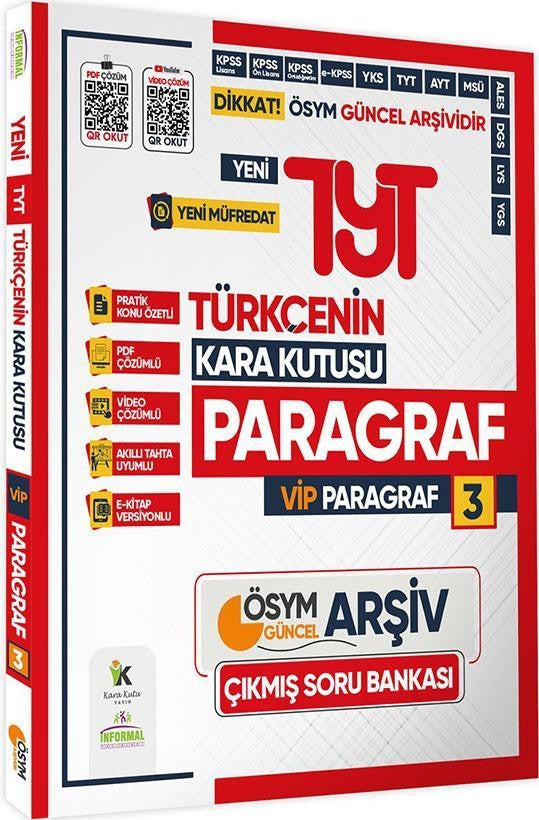 2025 YKS-TYT Türkçenin Kara Kutusu PARAGRAF 3 VİP ÖSYM Çıkmış Soru Havuzu Bankası Video/PDF Çözümlü - Kolektif kitap kapağı