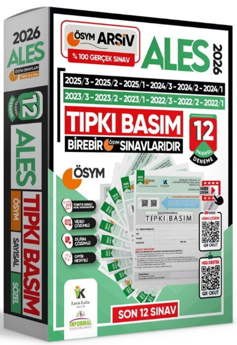 2026 ALES ÖSYM Tıpkı Basım Çıkmış Soru 12 li Deneme İnformal Yayınları kitap kapağı