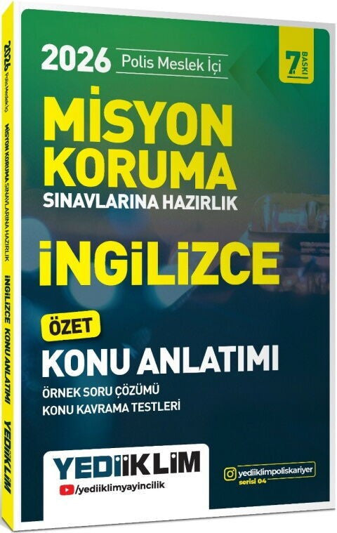 2026 Polis Meslek İçi Misyon Koruma Sınavlarına Hazırlık İngilizce Konu Anlatımlı Soru Bankası - Kolektif kitap kapağı