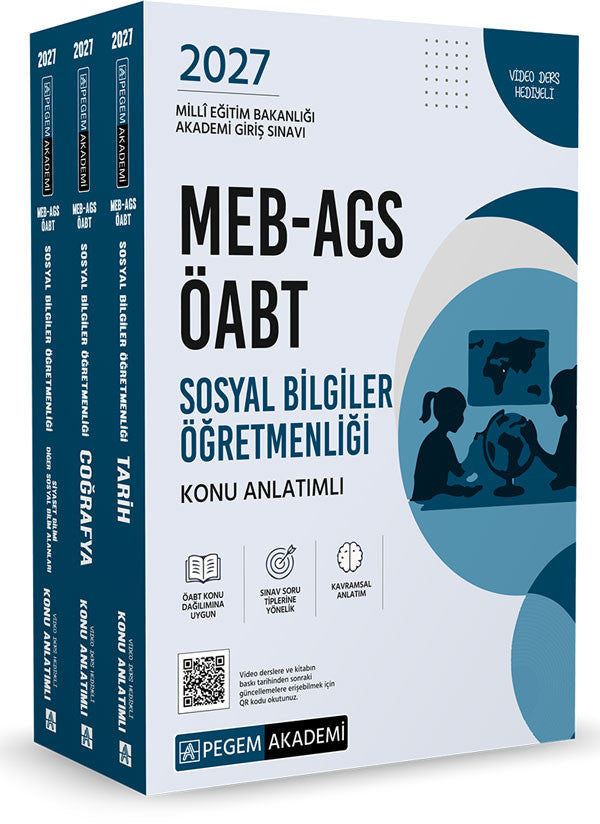 2027 MEB-AGS ÖABT Sosyal Bilgiler Öğretmenliği Konu Anlatımlı (3 Kitap) kitap kapağı