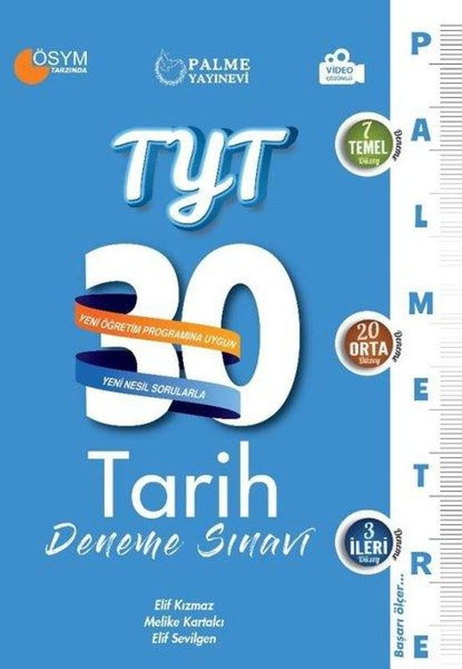 TYT Tarih 30 Deneme Sınavı - Palmetre Serisi | Palme Eğitim (İnce Kapak)