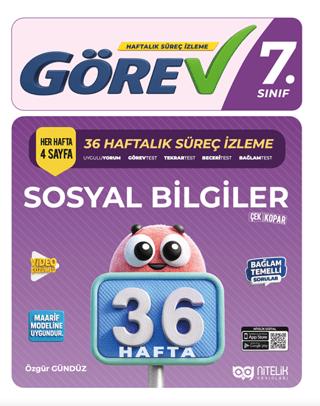 7. Sınıf Görev Sosyal Bilgiler 36 Haftalık Süreç İzleme Kitabı | Nitelik Yayınları (Ciltsiz) - Resim 1