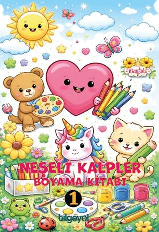 Neşeli Kalpler Boyama Kitabı - 1 | Bilgeyol Yayınevi (Ciltsiz)
