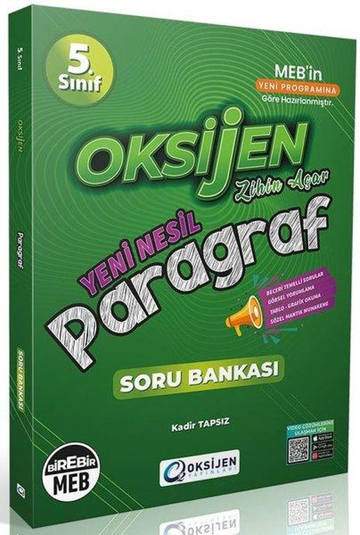 Oksijen 5. Sınıf Paragraf Soru Bankası | Oksijen Yayınları - Eğitim (İnce Kapak)